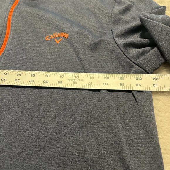 Callaway Golf Shirt Men's LNavy Blue 1/4 Zip Waffle Knit Lined Pullover Casual - Picture 4 of 7